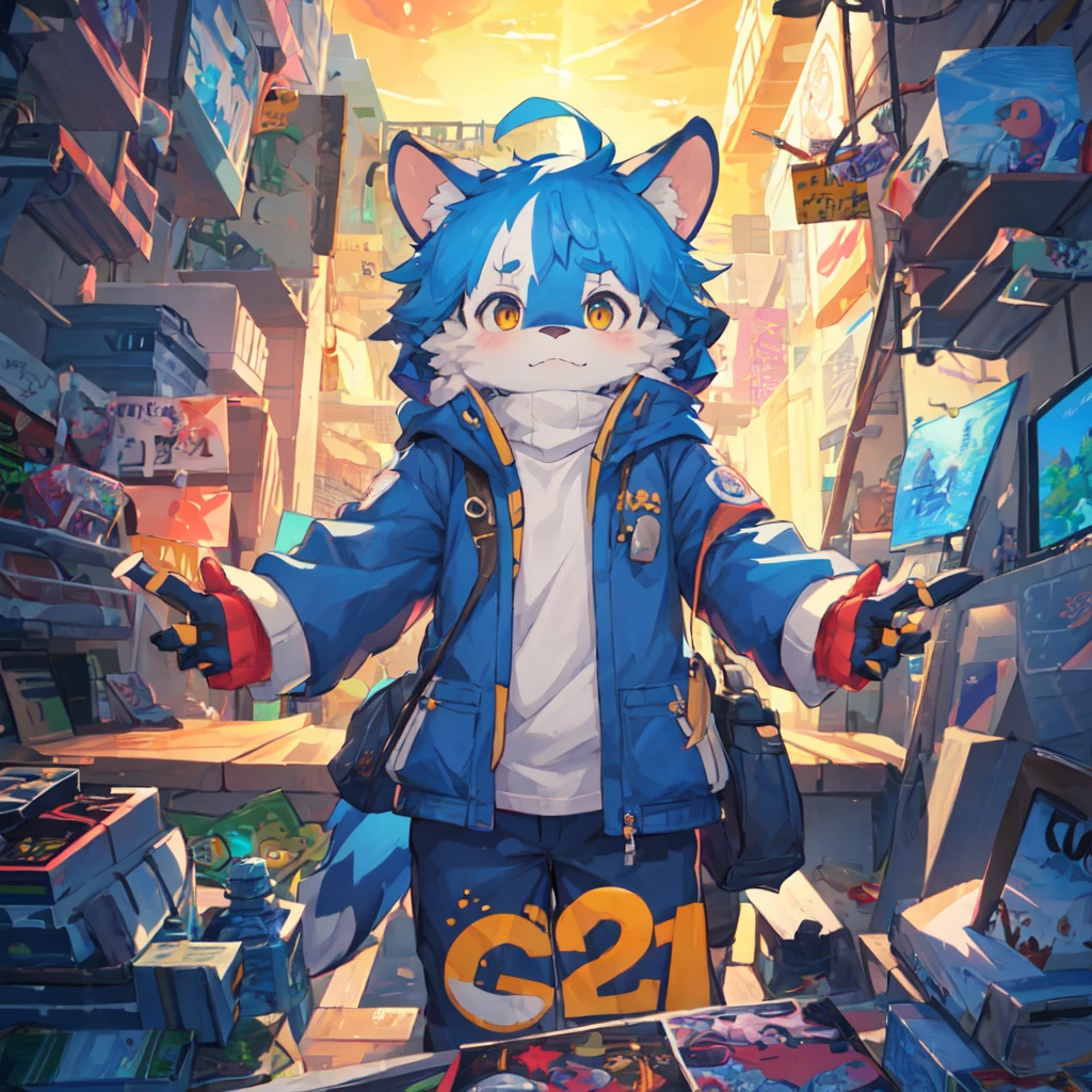 (masterpiece:1.3),(best quality:1.2),anthro,furry,kemono,detailed_fluffy_fur,1boy,bishounen,cub,uploaded_on_e621.
pop_art,portrait,isometric,first_person_view,from_below,cowboy_shot,character_focus,solo,looking_down_at_viewer.