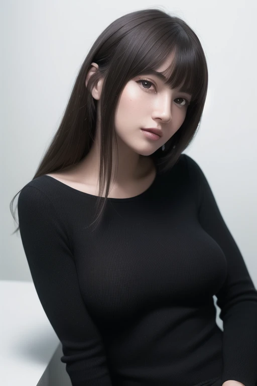 (RAW photo:1.2), ((photorealistic:1.4),(masterpiece:1.3),(best quality:1.4),ultra high res,(detailed eyes),(detailed facial features),(detailed clothes features),HDR,8k resolution, solo focus, bangs, skin tight, (shiny skin),(slender girl),dreamlike,
1girl, full body,
long hair, black hair,
medium breasts,
sexy, lewd,
smile,