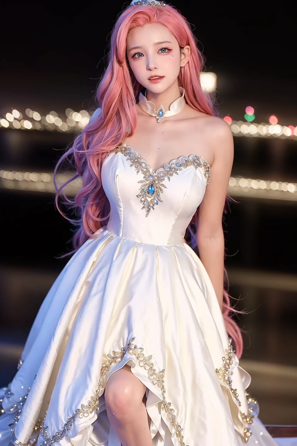 (((wedding_dress))),<lora:seraphineee:0.8>,ulzzang-6500-v1.1,(raw photo:1.2),((photorealistic:1.4))best quality ,masterpiece, illustration, an extremely delicate and beautiful, extremely detailed ,CG ,unity ,8k wallpaper, Amazing, finely detail, masterpiece,best quality,official art,extremely detailed CG unity 8k wallpaper,absurdres, incredibly absurdres, huge filesize, ultra-detailed, highres, extremely detailed, extremely detailed eyes and face, beautiful detailed eyes,light on face,cinematic lighting,1girl,full body,full-body shot,see-through,looking at viewer,outdoors,(arms behind back)