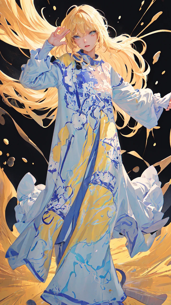 (masterpiece), (best quality), (ultra detailed),(disheveled hair),(illustration),(dynamic angle), (1girl), (Fashionable clothing), standing,Fashion model,looking at viewer, (interview), (simple background),,beautifuldetailedeyes,delicate beautiful face,Floating,(high saturation),(colorful splashes),colorful bubble,(shining),(realistic:1.2)