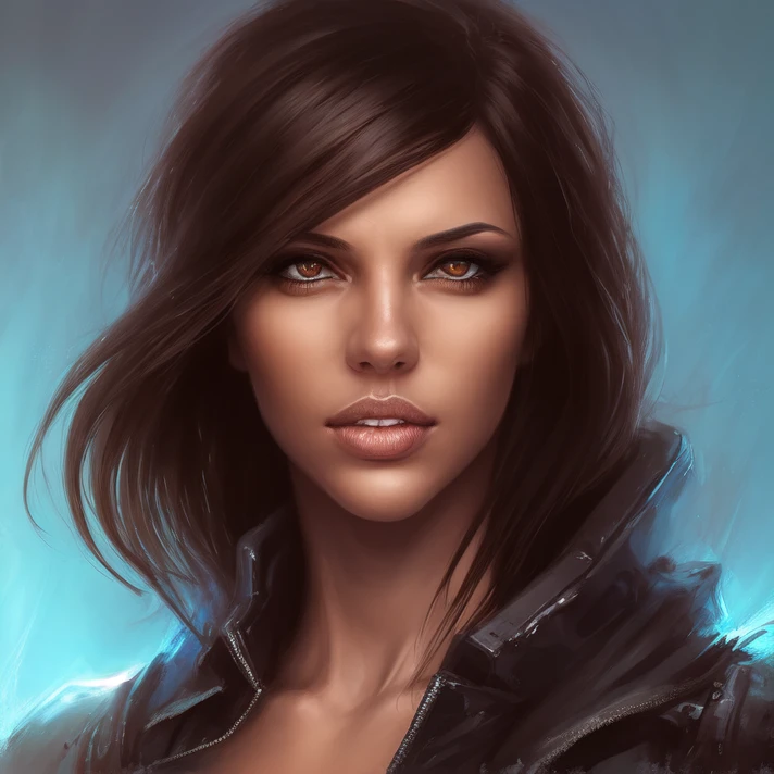 A photo of No-one9 a woman dressed as cyberpunk,Dark brown eyes, portrait, highly detailed, digital painting, artstation, concept art, smooth, sharp focus, illustration, cinematic lighting, 4K HQ, sharp focus, (Ultra realistic [[photo]], detailed face:1.0), (detailed eyes:1.0), (realistic photo:1.1), (masterpiece:1.0), detailed background, full body shot, by Antonio J. Manzanedo