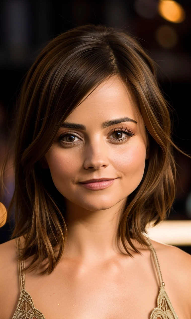 photo of Jenna Coleman, sexy, extremely high quality RAW photograph, detailed background, intricate, Exquisite details and textures, highly detailed, ultra detailed photograph, warm lighting, artstation, 4k, sharp focus, high resolution, detailed skin, detailed eyes, 8k uhd, dslr, high quality, film grain, Fujifilm XT3,