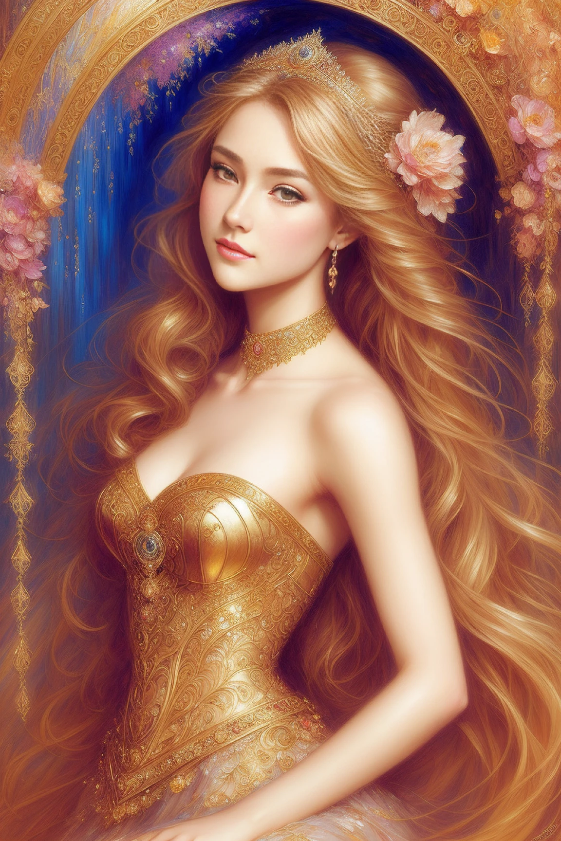 a beautiful princess, elegant, detailed, pretty, (art by dgtlv2 and henry asencio and zeen chin and josephine wall and edwin deakin)