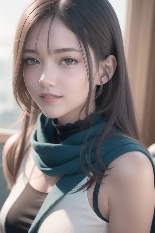(RAW photo:1.2), (photorealistic:1.4),(masterpiece:1.3),(best quality:1.4),ultra high res,(detailed eyes),(detailed facial features),(detailed clothes features),HDR,8k resolution, solo focus, bangs, skin tight, (shiny skin),(slender girl),dreamlike,
(extreme detailed illustration),check commentary,commentary request,scenery,no text,
<lora:VirtualGirl-Aim_v2:0.5>,VirtualGirl-Aim, medium breasts, straight hair, long hair, black hair, black eyes,
1girl, upper body,
crystal pendant,
Long blue scarf,
White long cotton coat,
Black thick pantyhose,
Brown snow boots,
(smile),