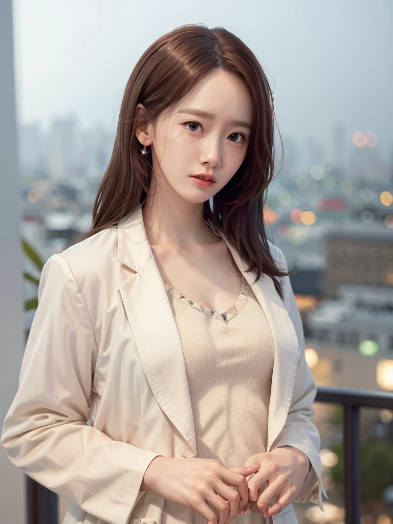 photorealistic,realistic, solo, photorealistic, best quality, ultra high res,

diamond stud earrings, long straight black hair, hazel eyes, serious expression, slender figure, wearing a black blazer and white blouse, standing against a city skyline at night

beautiful, masterpiece, best quality, extremely detailed face, perfect lighting, solo,1girl,

best quality, ultra high res, photorealistic,
ultra detailed,
masterpiece, best quality,
yoona1, <lora:yoona_v1:0.9>