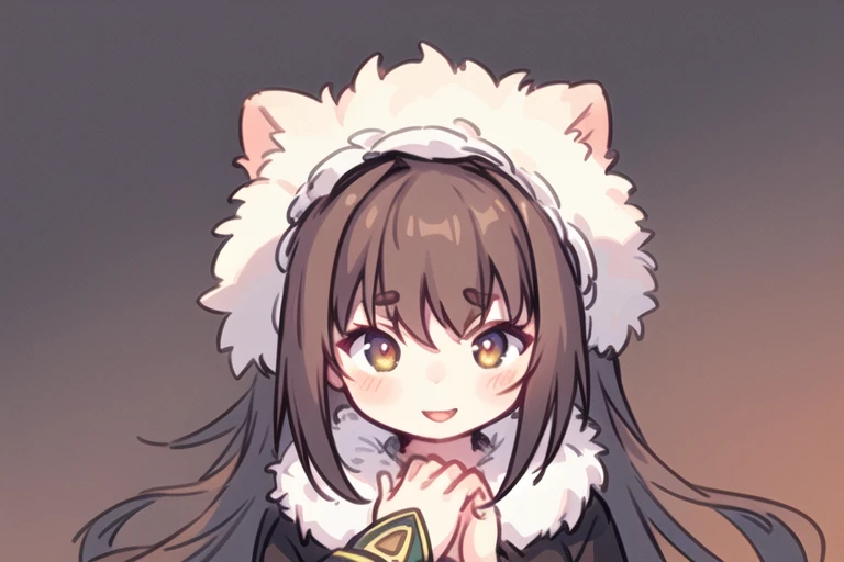 Original Characters, Best Shadows, Deep Depth Of Field, Sharp Focus, Portrait Of Stunningly Beautiful Petite Girl, Soft Delicate Beautiful Attractive Face With Alluring Brown Eyes, Lovely Small Breasts, Sharp Eyeliner, Seductive Smiling, Close Mouth, Windswept Disheveled Brown Hair, Thick Layered Medium Hairstyles, Blush Eyeshadow With Thick Eyelashes, Parted Lips, (Eskimos Tribal Fur-Parka With Fur-hood And Fur-Gloves:1.1), [Glittering Night Sky], (Only One Hope Light In Girl Hands:1.25), (Highest Quality, Amazing Details:1.4), Masterpiece, Bloom, Picturesque, Focus With Light