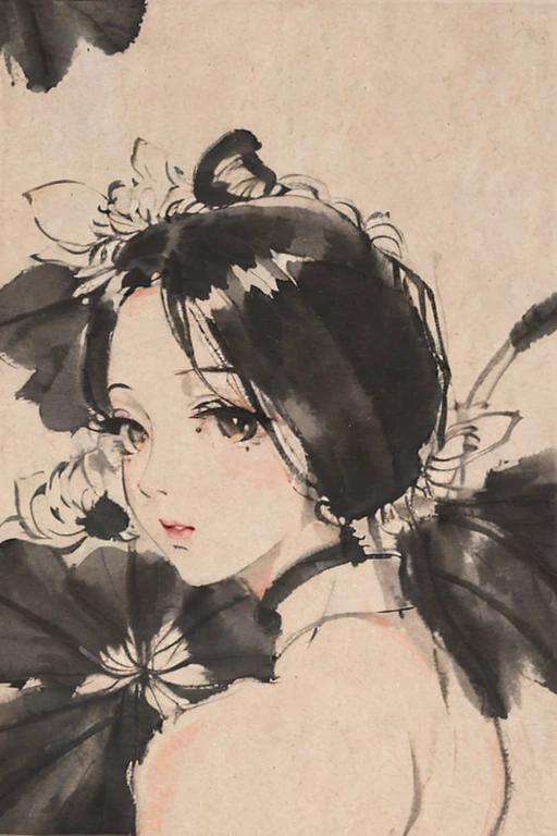 shukezouma, negative space, shuimobysim, (Minimalism:1) , lotus, <lora:shuimobysimV3:0.8> <lora:shu:1>