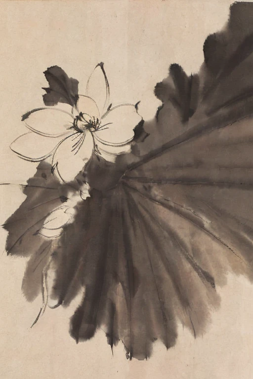 shukezouma, negative space, shuimobysim, (Minimalism:1) , lotus, <lora:shuimobysimV3:0.8> <lora:shu:1>