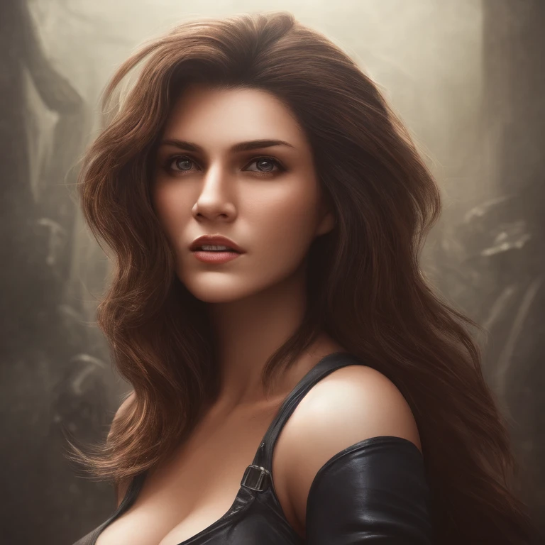A photo of No-one10 a woman dressed as cyberpunk woman,Dark brown eyes, portrait, highly detailed, digital painting, artstation, concept art, smooth, sharp focus, illustration, cinematic lighting, 4K HQ, sharp focus, (Ultra realistic [[photo]], detailed face:1.0), (detailed eyes:1.0), (realistic photo:1.1), (masterpiece:1.0), detailed background, full body shot, by Antonio J. Manzanedo, big breasts