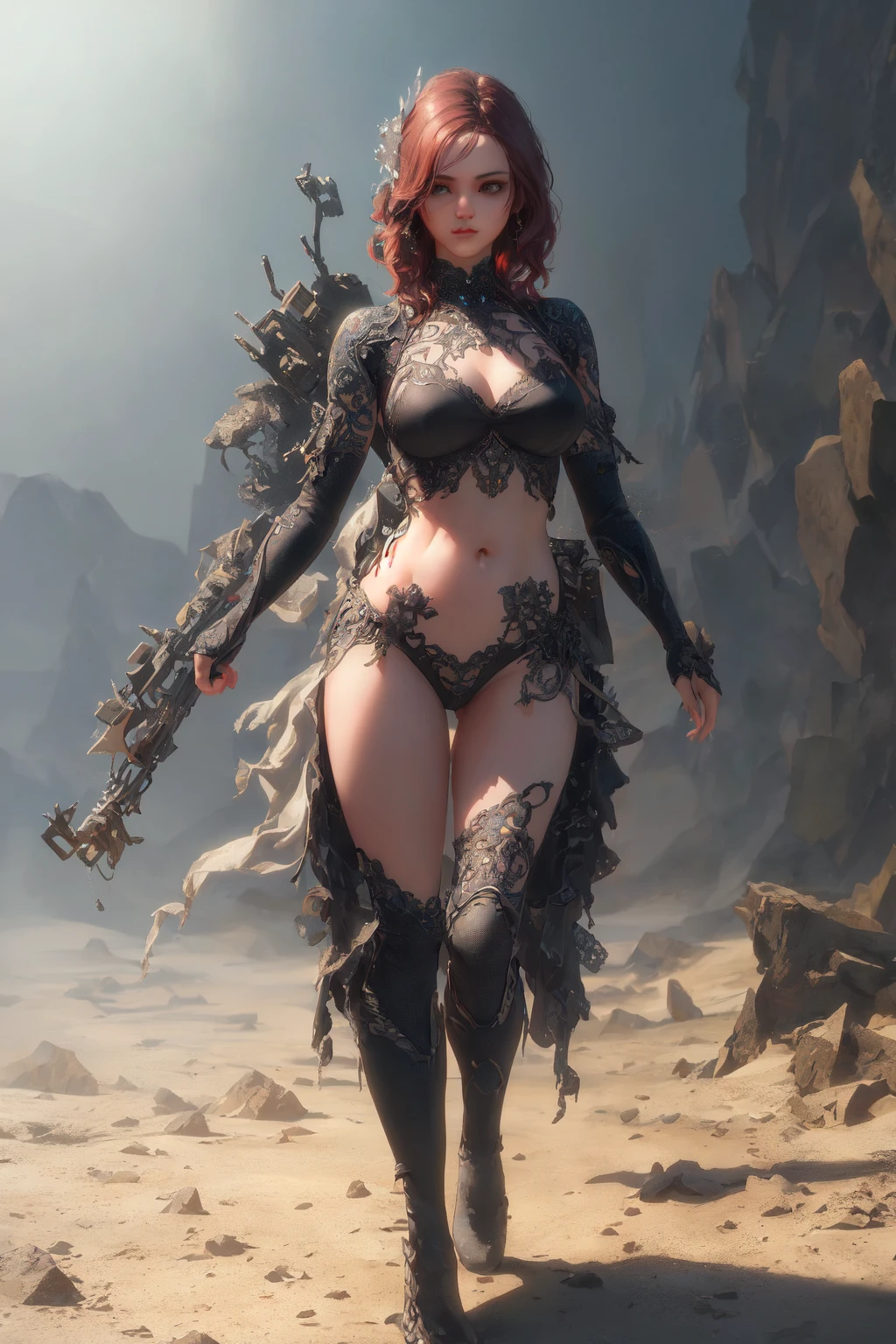 (Background), (((masterpiece))), (Extremely detailed CG unity 8k wallpaper, masterpiece, best quality, ultra-detailed), (masterpiece, best quality, intricate details, detailed finger), ((fantasy)), 1girl, cant be this cute, hexagon clothing, navel, ((marvelous illustration)), (detailed splash), best quality, intricate detail, sci-fi painting of a single female wearing a futuristic dress, walking on the moon with earth in the background, high details, moody, cinematic, 8k, final fantasy, photorealistic, realistic, elegant,