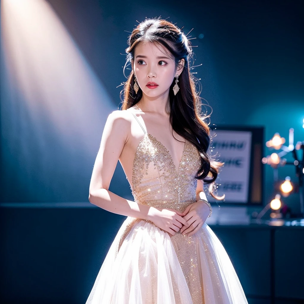 best quality, ultra high res, (photorealistic:1.4),1girl,iu,arms behind back,colorful, clear sharp focus, volumetric lighting, soft lights, cinematic lighting, cinematic effects, Intricate details, long_hair, looking_at_viewer, black_hair, dress, holding, jewelry, earrings, sleeveless, white_dress, blurry, black_eyes, realistic, standing, full body
<lora:iu_v25:0.8>