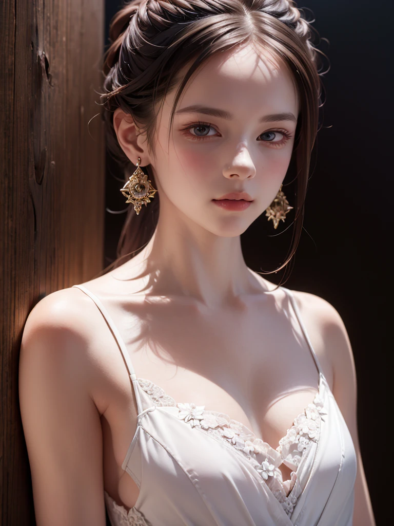 (Masterpiece:1.2, Best quality), Realistic, (Real picture, Intricate details, Depth of field,translucent High neck clothes),embroidery pattern, parted lip, highly detailed, Perfect face, Perfect body, Large models,
Mature woman, Tall, Long legs,
Natural background bokeh