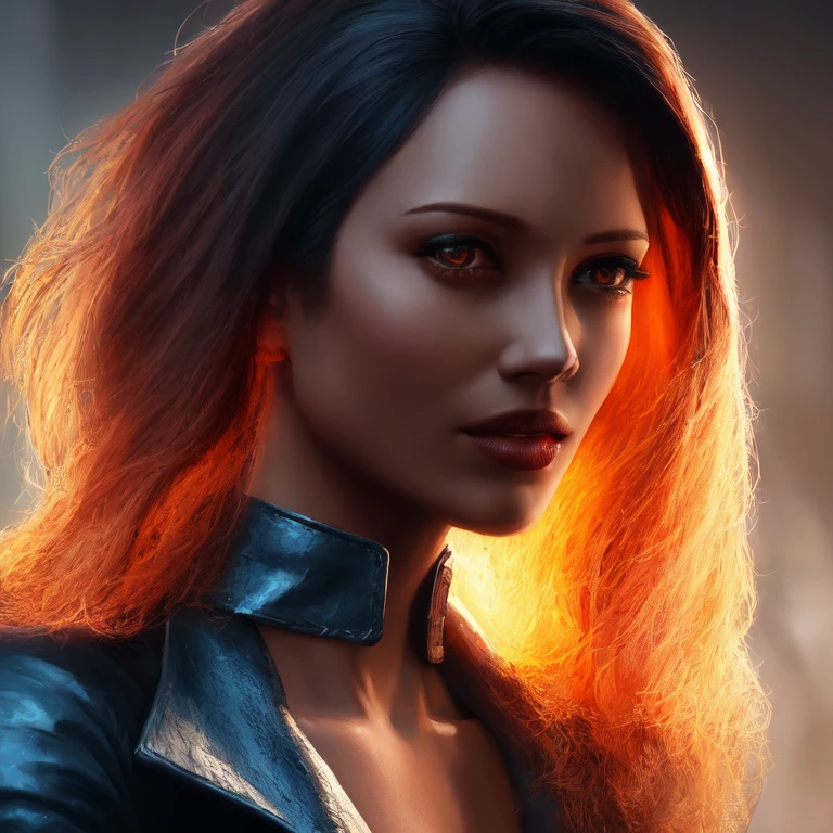 A photo of No-one12 a woman dressed as cyberpunk woman,Dark brown eyes, portrait, highly detailed, digital painting, artstation, concept art, smooth, sharp focus, illustration, cinematic lighting, 4K HQ, sharp focus, (Ultra realistic [[photo]], detailed face:1.0), (detailed eyes:1.0), (realistic photo:1.1), (masterpiece:1.0), detailed background, by Antonio J. Manzanedo