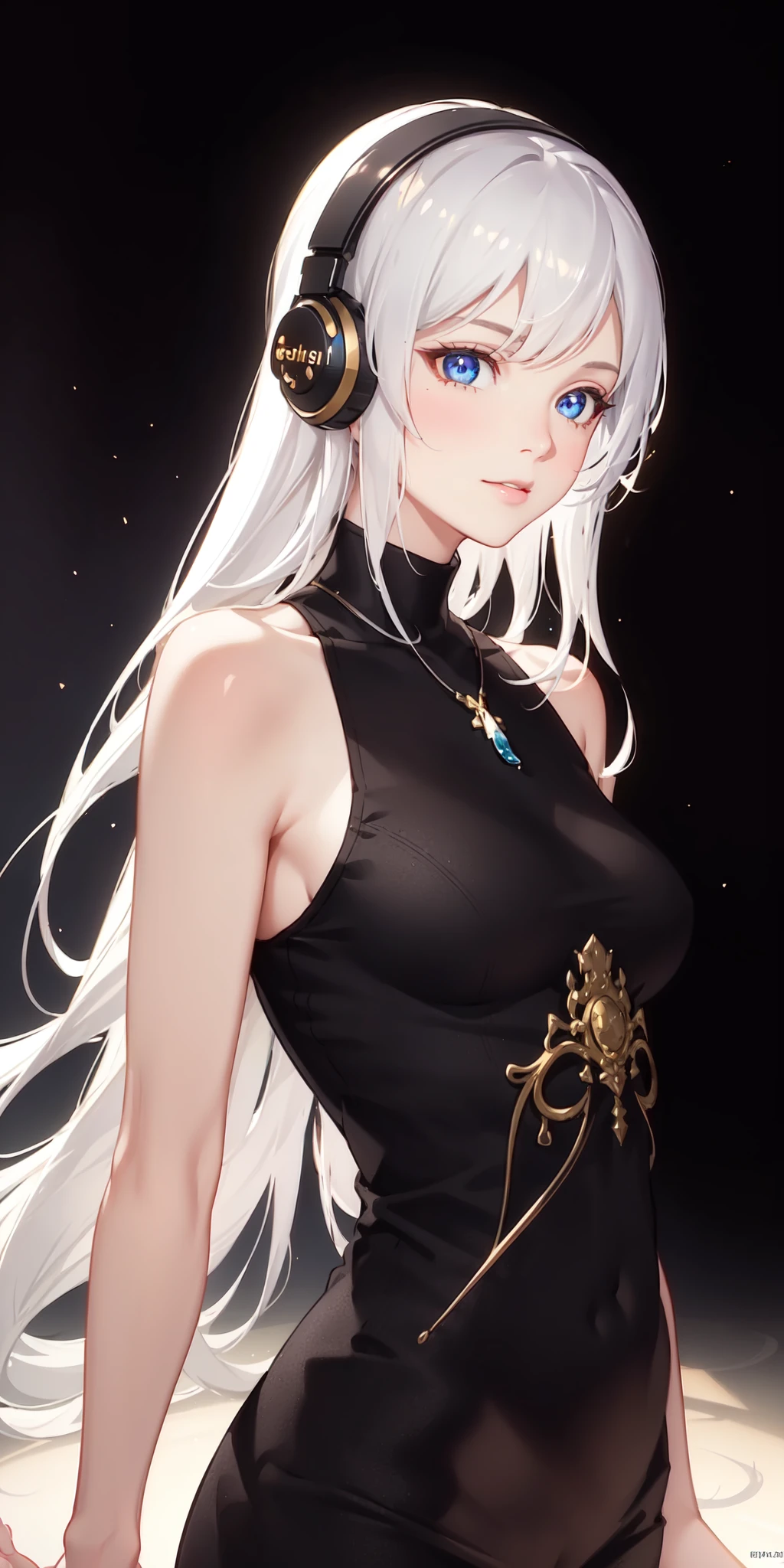 (masterpiece, finely detailed beautiful eyes: 1.2), (on the moon, space, looking back into earth), white hair, black tank top, volumetric lighting, white jacket, glowing headphone, cyberpunk, futuristic, multi-color eyes, detailed eyes, hyper detailed,light smile, highly detailed, beautiful, small details, ultra detailed, best quality, intricate, hyperrealism, sharp, digital illustration, detailed, realism, intricate, 4k, 8k, trending on artstation, good anatomy, beautiful lighting, award-winning, photorealistic, realistic shadows, realistic lighting, beautiful lighting, raytracing, intricate details, moody, rule of thirds, masterpiece, (illustration:1.1), highres, (extremely detailed CG, unity, 8k wallpaper:1.1), beautiful face, highly detailed face, ultra realistic, masterpiece, bokeh, extremely detailed, intricate, zoomout, colorful, vibrant colors, red nail polish, side view,