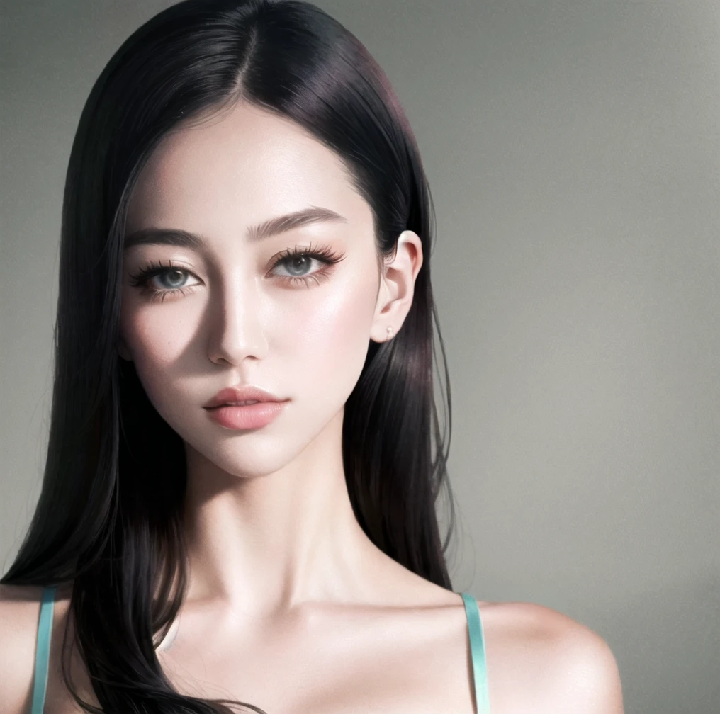 masterpiece, best quality, beautiful 1girl, best quality, ultra high res, (photorealistic:1.4), portrait, 1 girl, looking at viewer, (Jasmine_Shurik-2000:0.8), (colored skin:1.3), ulzzang-6500