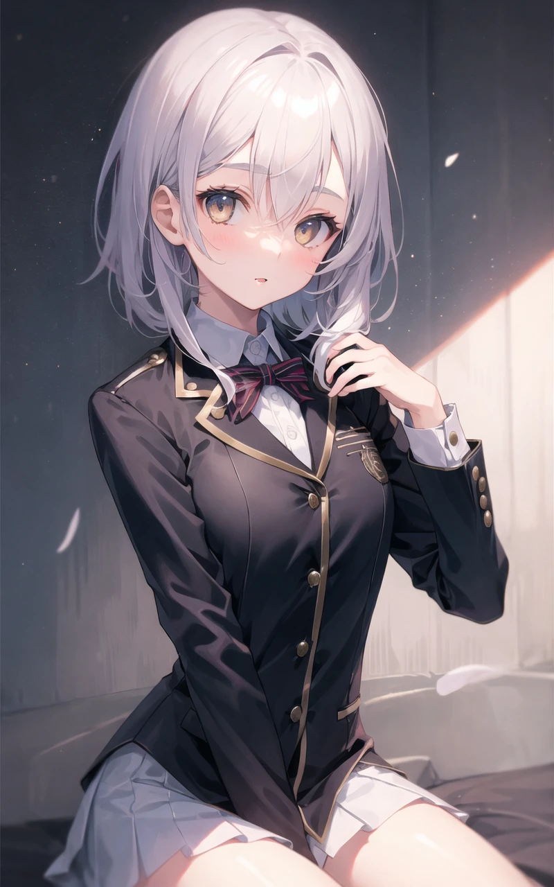 1girl,solo, (male gakuran:1.2), collared jacket,, masterpiece, best quality,