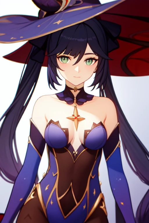 ((extreme detail)),(ultra-detailed),(painting), chiaroscuro, extremely detailed CG unity 8k wallpaper, <lora:Monav1-000003:0.7>gimona, megistus hat, bodystocking, choker, hair ribbon, upper body, <lora:Genshin(Style):0.7>genshin,