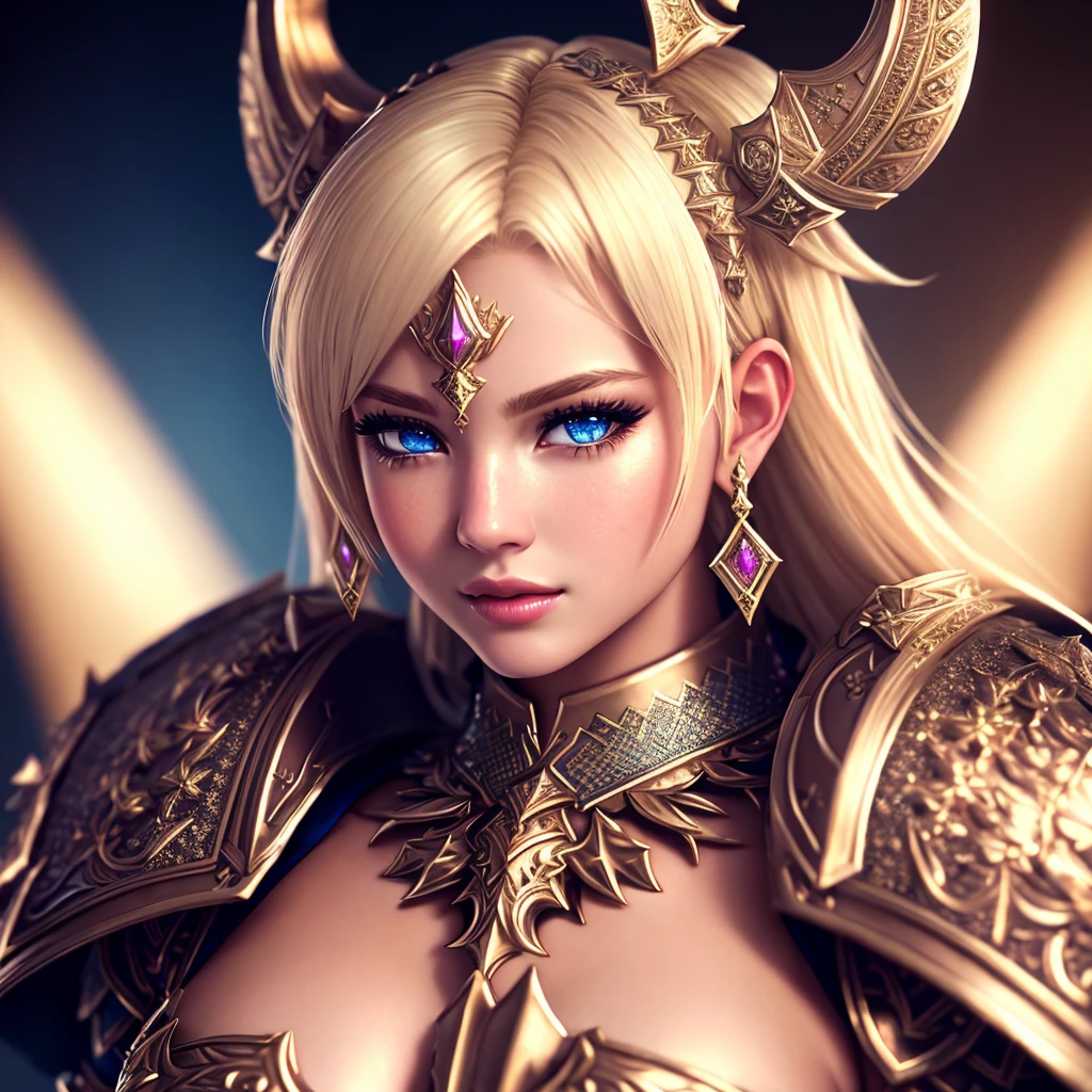 Masterpiece, high quality, 4K, beautiful design, shiny, from above, top angle, (redshift style:1.1), (analog style:1.1), sexy, realistic, photo shoot, professional, high contrast, blonde woman,[Ella Fanning|Elsa Jean], 1girl, solo, expressive look, HDR, highest quality, sharp focus, looking at viewer, facing viewer, 8k, blue eyes, wearing WAR_glam armor, armor decorated with jewels, warrior armor, horned helmet, barbarian armor, final fantasy xiv setting, <lora:WAR_Glam:0.655>, (closeup:1.2), (extreme closeup:1.2), face focus,