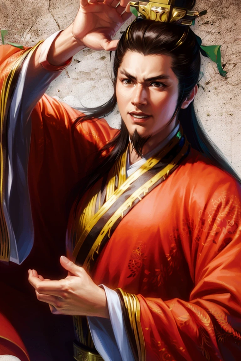 (8k, RAW photo, best quality, masterpiece:1.2), (realistic, photo-realistic:1.37), chinese male, chinese, 1boy, male_focus, chinese_clothes, hanfu, long_hair, solo, tree, brown_eyes, wide_sleeves, long_sleeves, branch