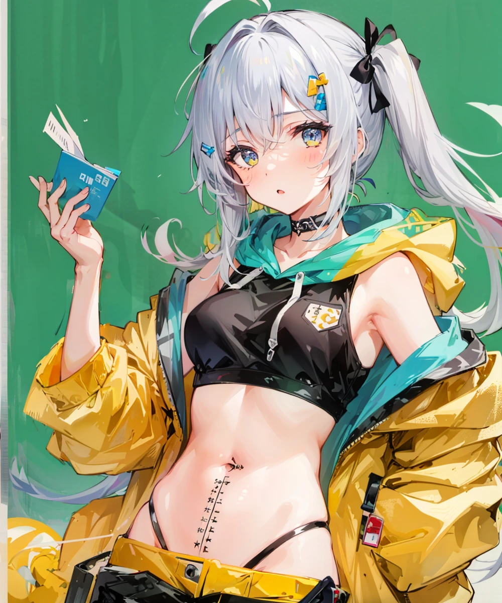 1girl, <lora:RulerTattooV2-000006:0.8>,navel,ruler_tattoo,hoodie