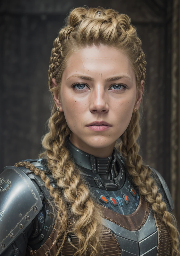 photo of kathwin with long blonde braided hair, wearing a cybernetic armor, (high detailed skin), 8k uhd, dslr, soft lighting, high quality, 80mm, hasselblad, HDR
  <lora:Katherine_Winnick_triggerWord:0.9>