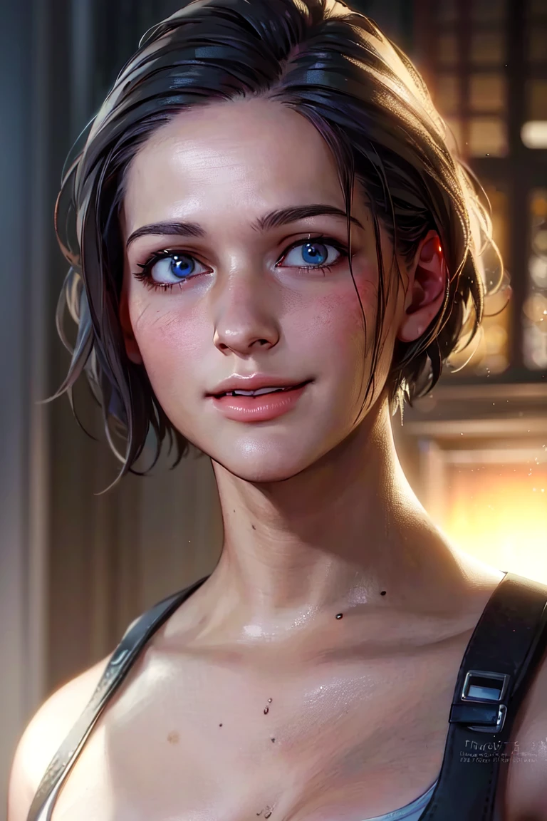 1girl, portrait of beautiful Jill Valentine, smile, garden, volumetric lighting,best quality, masterpiece, film grain, (lens distortion:0.7), (chromatic aberration:0.7), intricate, volumetric lighting, realistic, realistic lighting, cinematic, 8k, cinematic lighting, masterpiece, perfect, hyper-detailed, photorealistic, intricate details, stop motion, tonemapping, sharp focus, hyper detailed, trending on Artstation, jiva, <lora:sxz-jiva-nsfw:0.8> <lora:epiNoiseoffset_v2:1>