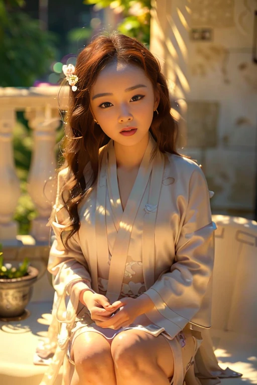 18age, (8k, best quality, masterpiece:1.2), (realistic, photo-realistic:1.37),1girl, cute, night, sitting, dating, (nose blush), (smile:1.15), (closed mouth) small breasts, beautiful detailed eyes,, night, wet, rain, white lace, floating hair,Wearing a white hanfu dress is holding a fan,(hanfu:1.4),(lora:hanfu:1.6),<lora:dasao1.6:0.8>