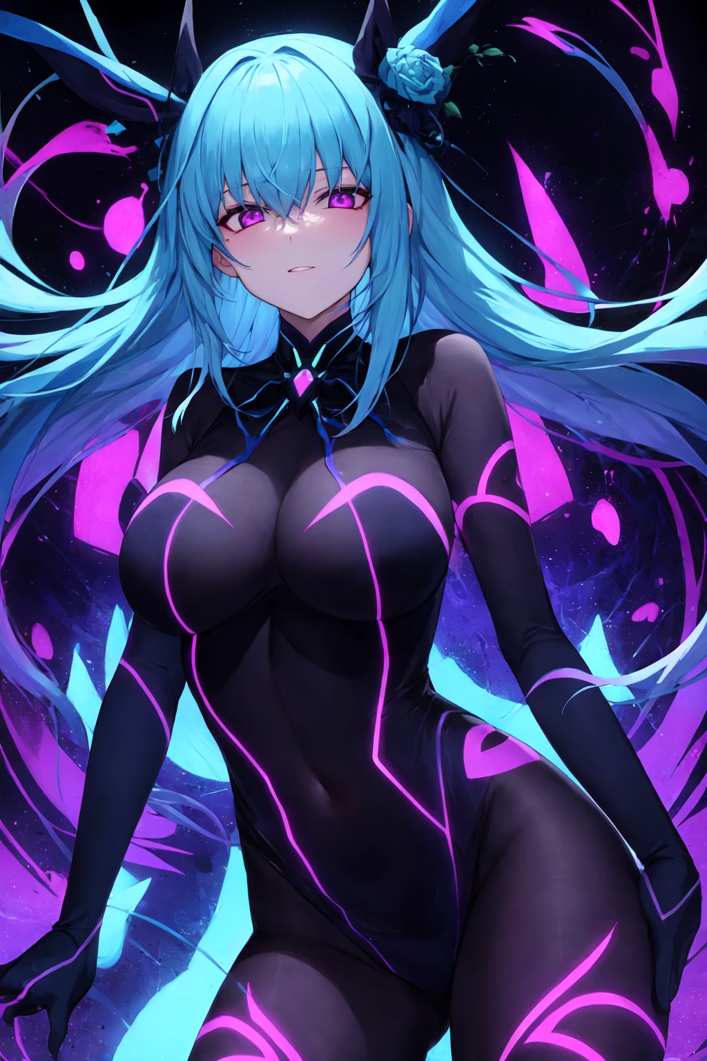 blacklight, 1girl,