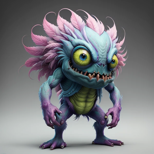 Predatory alien, prickly body, lean, Monster Boy, Character design, hiquality, crisp detailing, ((((Full-length)))), (((MATTE GRAY BACKGROUND)))