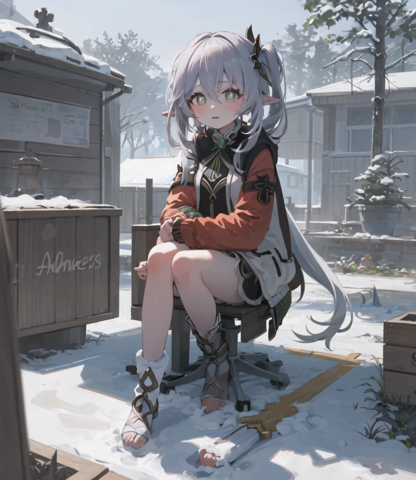 masterpiece, best quality, 1girl, solo, nahida_genshin, (cross-shaped pupils:1.3), side ponytail, (winter jacket:1.2) <lora:Nahida2:1>