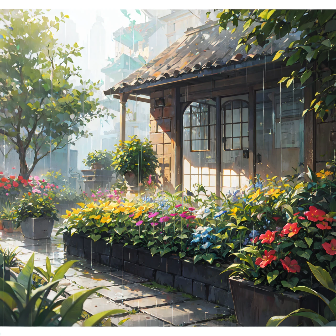 raining garden