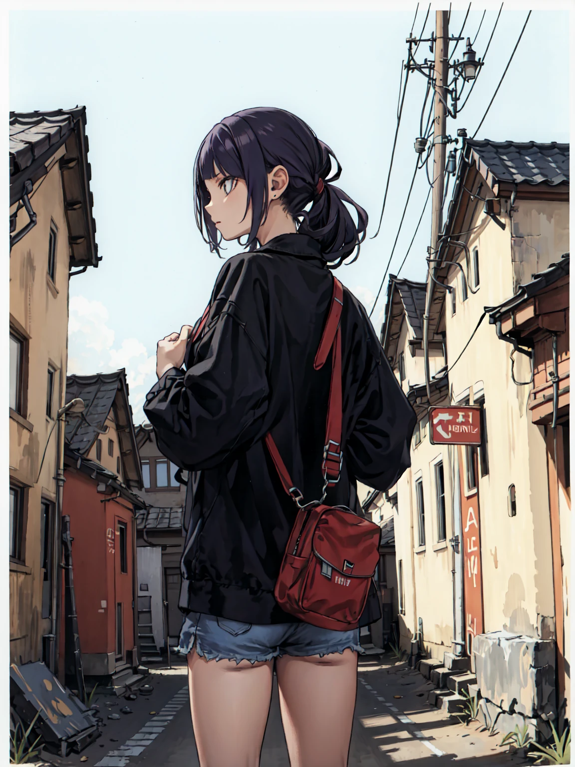 best quality, detailed background, girl, ,euro_street, random_wear, <lora:tanakaMamimiTHEIDOLM_v10:1>