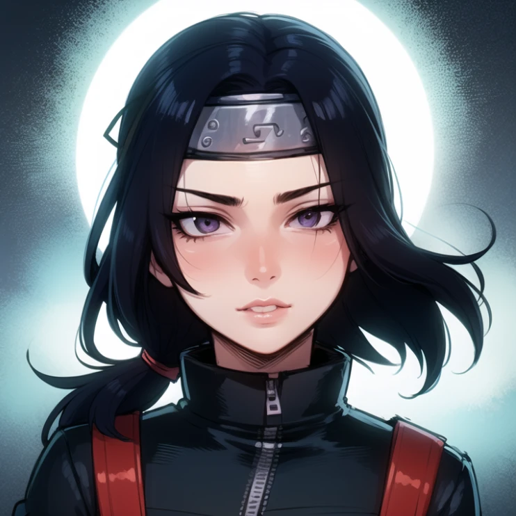 beautiful, masterpiece, best quality, extremely detailed face, perfect lighting, 1girl, solo, <lora:EkuneStyleLoRA:1>, headband, naruto headband, forehead protector