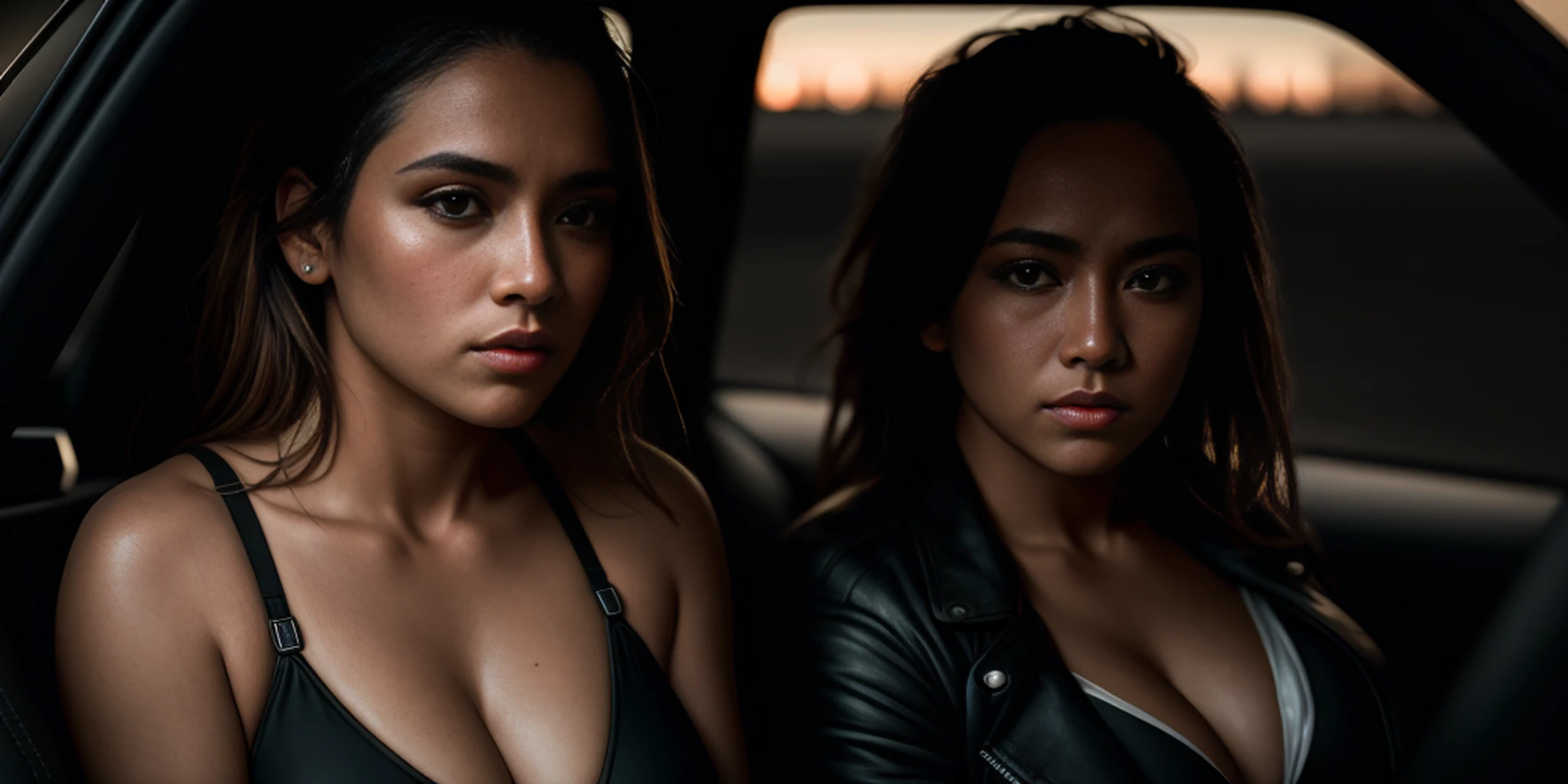 beautiful street racing car, mature college girl in bikini next to car, photorealistic, photo, masterpiece, realistic, realism, photorealism, high contrast, photorealistic digital art trending on Artstation 8k HD high definition detailed realistic, detailed, skin texture, hyper detailed, realistic skin texture, armature, best quality, ultra high res, (photorealistic:1.4),, high resolution, detailed, raw photo, sharp re, by lee jeffries nikon d850 film stock photograph 4 kodak portra 400 camera f1.6 lens rich colors hyper realistic lifelike texture dramatic lighting unrealengine trending on artstation cinestill 800,
