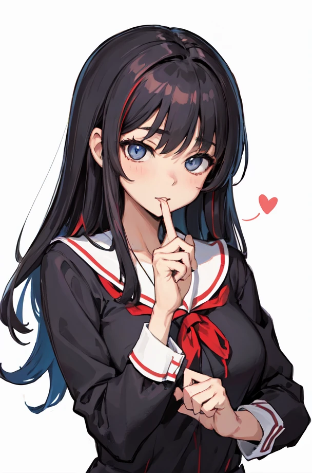 nsfw, black hair girl, tongue out, tongue long, school uniform