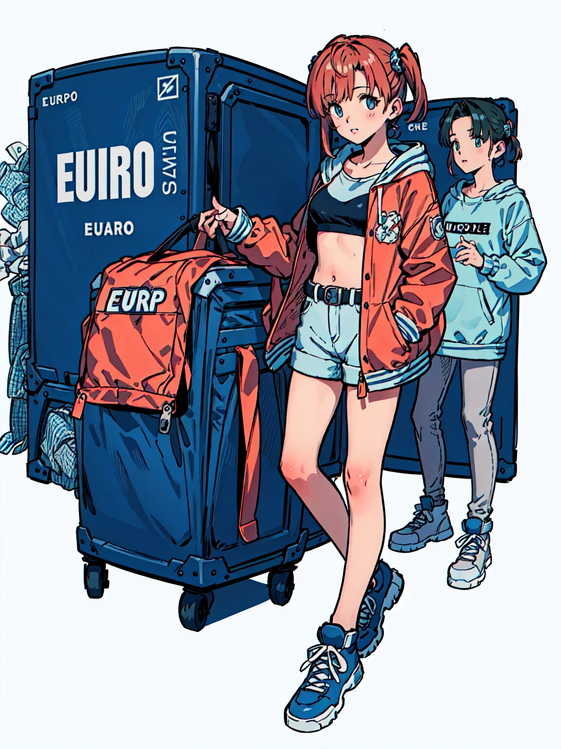 best quality, detailed background, girl, ,euro_street, random_wear, <lora:kobayakawaSaeIdolm_delta:1>