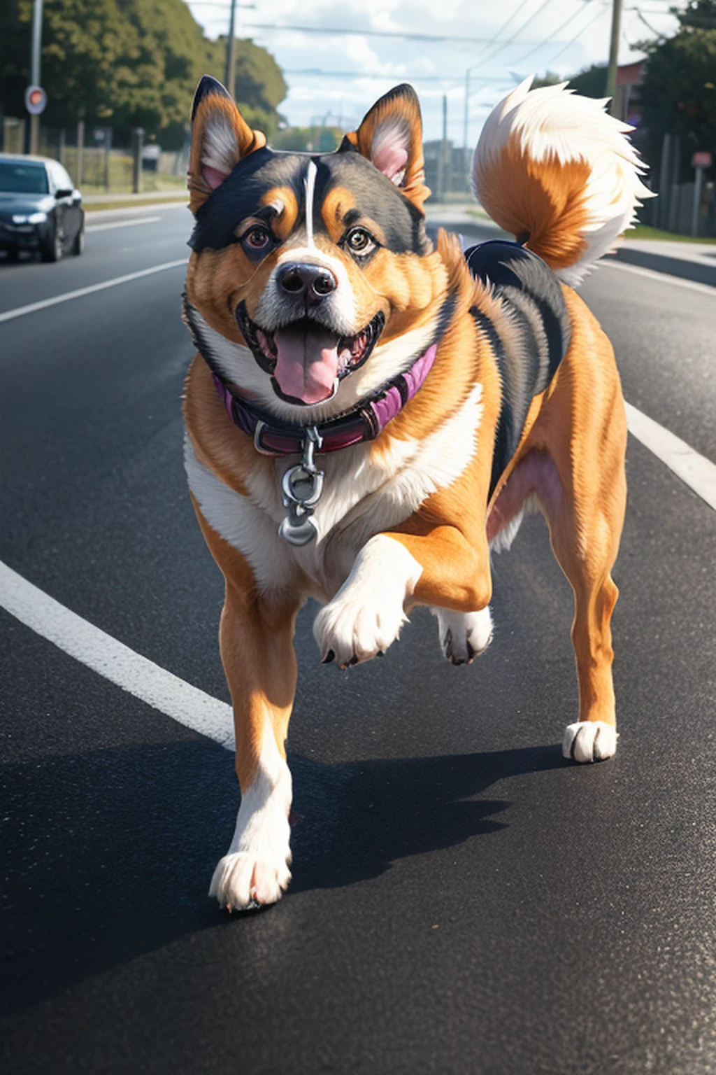 (((anime dog chasing a car down a road))),, best quality, ultra high res, (photorealistic:1.4),, high resolution, detailed, raw photo, sharp re, by lee jeffries nikon d850 film stock photograph 4 kodak portra 400 camera f1.6 lens rich colors hyper realistic lifelike texture dramatic lighting unrealengine trending on artstation cinestill 800,, photorealistic, photo, masterpiece, realistic, realism, photorealism, high contrast, photorealistic digital art trending on Artstation 8k HD high definition detailed realistic, detailed, skin texture, hyper detailed, realistic skin texture, armature