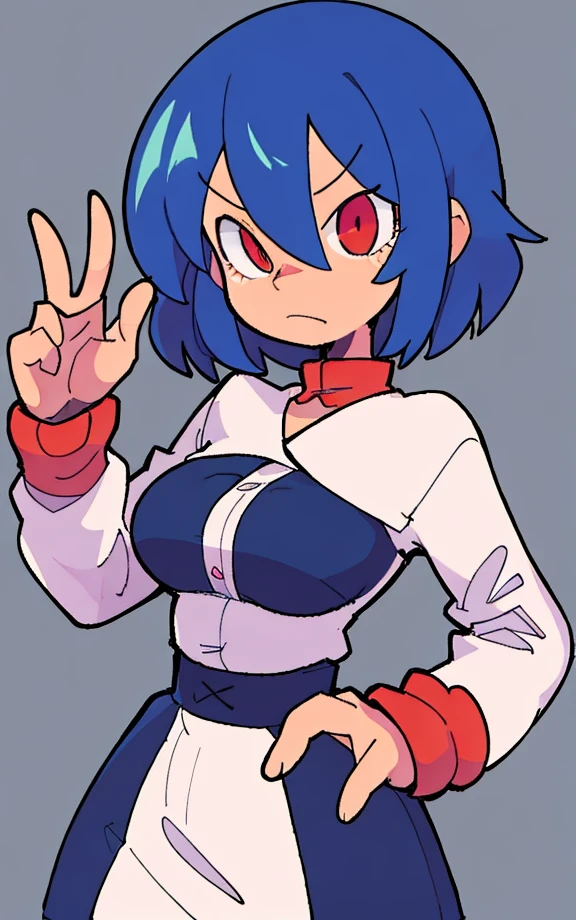 (((upper body))), (((simple background))), character focus, solo, centered subject, 1girl, centered
<lora:BASUN style:0.8>
blue hair, red eyesn sidelocks, bangs, hair between eyes, red eyes, high-waist skirt, cardigan
