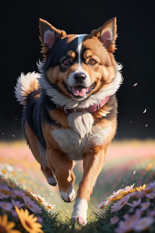 (((anime dog running through a field of flowers))), photorealistic, photo, masterpiece, realistic, realism, photorealism, high contrast, photorealistic digital art trending on Artstation 8k HD high definition detailed realistic, detailed, skin texture, hyper detailed, realistic skin texture, armature, best quality, ultra high res, (photorealistic:1.4),, high resolution, detailed, raw photo, sharp re, by lee jeffries nikon d850 film stock photograph 4 kodak portra 400 camera f1.6 lens rich colors hyper realistic lifelike texture dramatic lighting unrealengine trending on artstation cinestill 800,