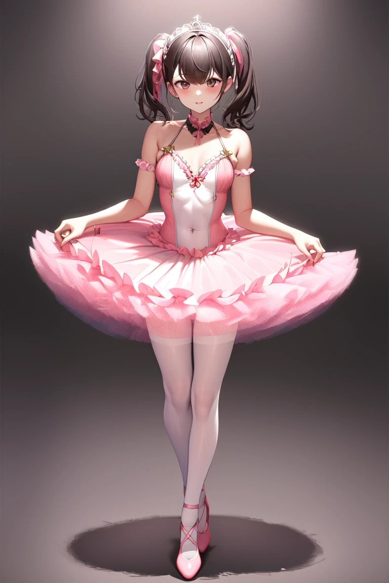 masterpiece, best_quality, 1girl, solo, tutu, standing, pink tutu