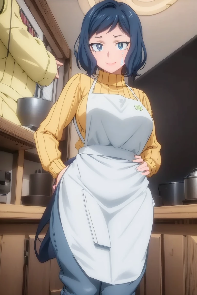 best quality,
highly detailed,
masterpiece,
ultra-detailed,
manga cover,
8K illustration,
character design,
(manga),
rinko_iori,
blue eyes,
beautiful nose,
detailed background,
beautiful detailed eyes,
(kitchen:1.4),
bright pupils,
(an extremely delicate and beautiful),
(Beautiful and detailed eye description),
pearl-like eyes,
(Beautiful and detailed facial depiction),
facing viewer,
apron,
wiping face,
hand in pocket,
light smile,
from below,
(yellow sweater:1.0),
blue jeans,
full body,
<lora:rinko_iori:0.9>