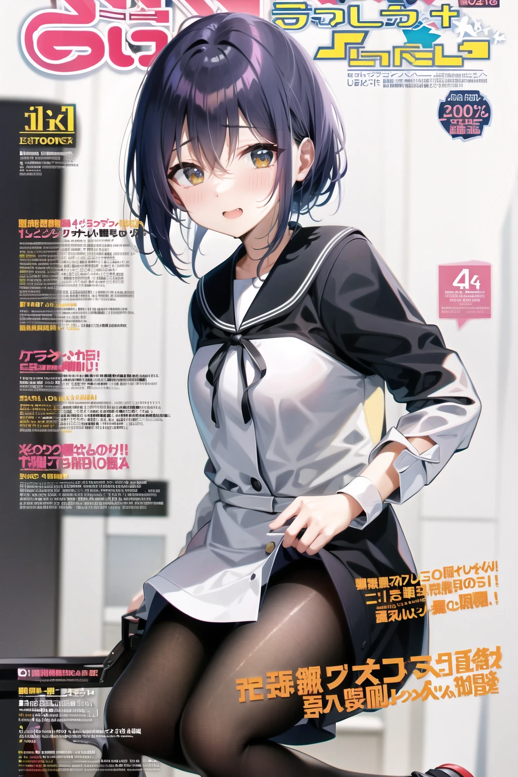 magazine cover, <lora:Anime Magazine Cover V3:0.6>,