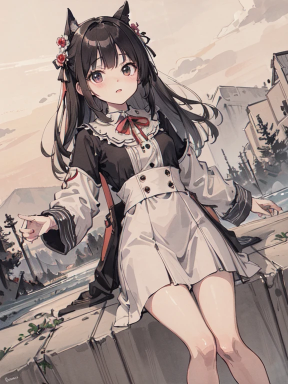 (masterpiece), (best quality), (high resolution),dutch angle,hyper detailed, solo, girl,detailed_background, landscape,