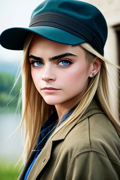 a photo of (cara_delevingne_TI-588-800:0.9), modelshoot style, stunning eyes, single pupil