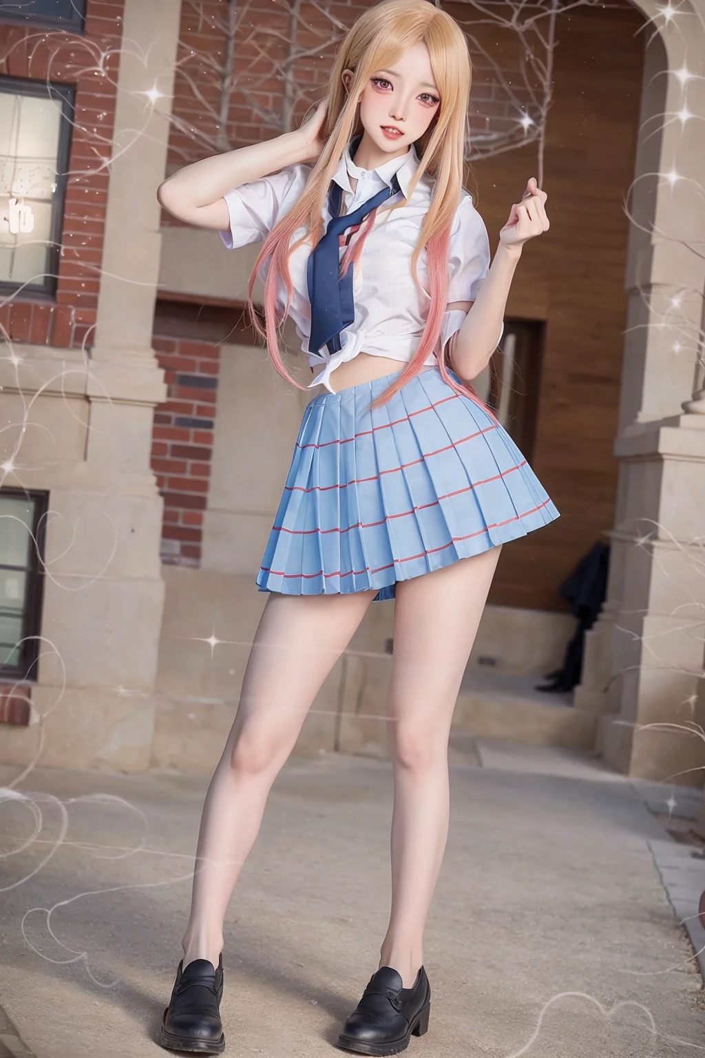 (((school uniform))),<lora:KitagawaMarin:0.95>,ulzzang-6500-v1.1,(raw photo:1.2),((photorealistic:1.4))best quality ,masterpiece, illustration, an extremely delicate and beautiful, extremely detailed ,CG ,unity ,8k wallpaper, Amazing, finely detail, masterpiece,best quality,official art,extremely detailed CG unity 8k wallpaper,absurdres, incredibly absurdres, huge filesize, ultra-detailed, highres, extremely detailed,beautiful detailed girl, extremely detailed eyes and face, beautiful detailed eyes,light on face,cinematic lighting,1girl,see-through,full body,full-body shot,looking at viewer,outdoors