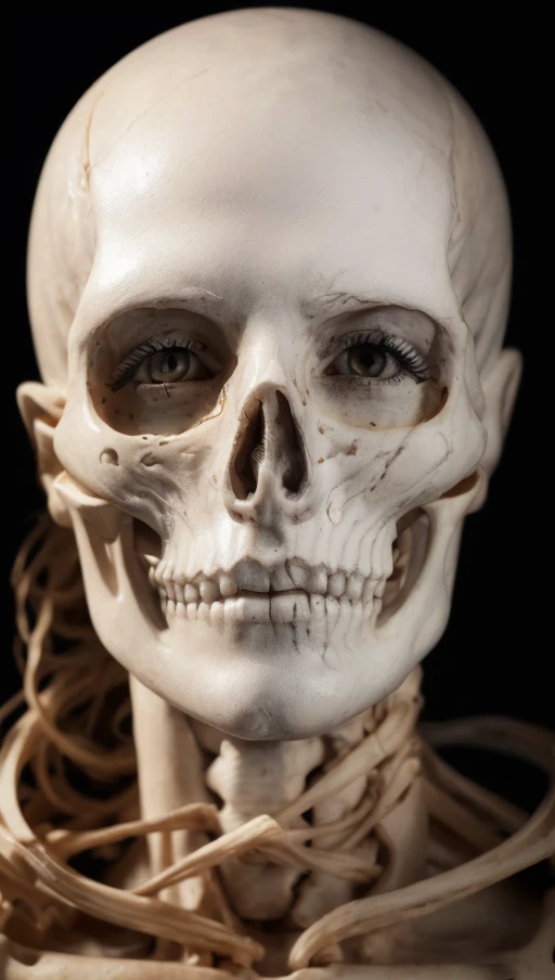 . <lora:rMadArt3_NoiseOffset:8>, ultra detailed marble sculpture of a female necromancer, skeleton face volumetric fog, Hyperrealism, breathtaking, ultra realistic, ultra detailed, cyber background, cinematic lighting, highly detailed, breathtaking, photography, stunning environment, wide-angle