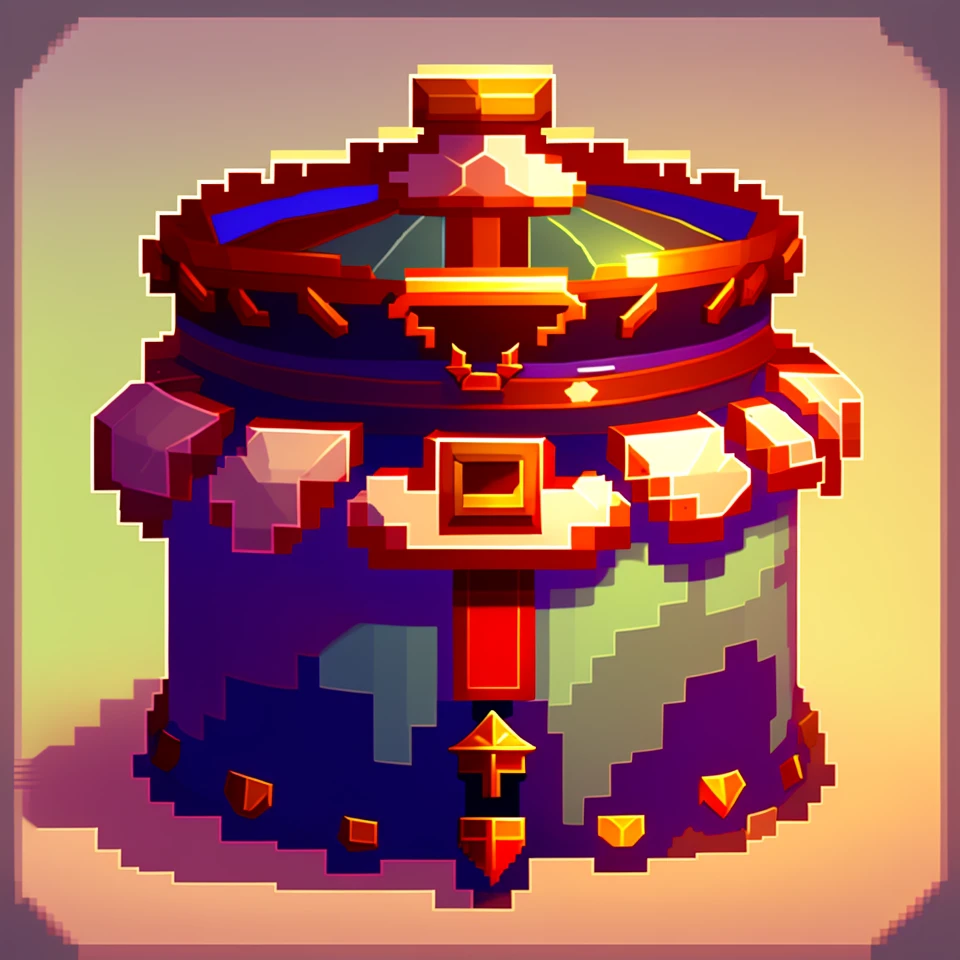 pixelart crown video game object, <lora:pixhell:1>