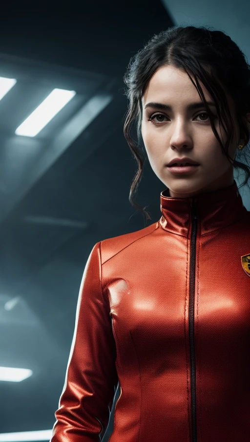 .<lora:epiNoiseoffset_v2:1>, (Futuristic spanish young woman, in a red Porsche suit) by gesaffelstein, action pose, epic scene, lots of fine detail, movie style, photography, natural textures, natural light, natural blur, photorealism, cinematic rendering, ray tracing, highest quality, highest detail, Cinematic, Blur Effect, Long Exposure, 8K, Ultra-HD, Natural Lighting, Moody Lighting, Cinematic Lighting, hyper-realistic, vibrant, 8k, detailed, ultra detail,