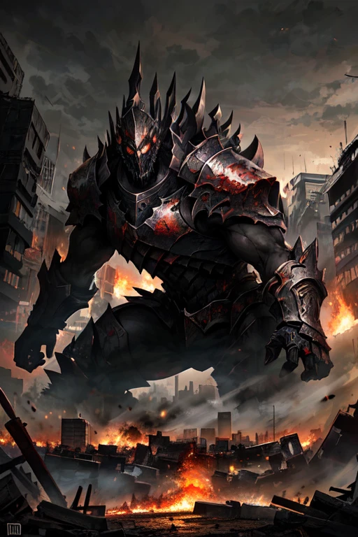 enraged eternal deity destroying the city, half-giant, war, chaos, ruined and burning cityscape, (dark future), epic battle, lost hope, end of civilization, view from side, best quality
Negative prompt: ng_deepnegative_v1_75t, bad-image-v2-39000, art by bad-artist, bad_quality, human
Steps: 18, Sampler: DPM++ 2S a Karras, CFG scale: 7, Seed: 3404086929, Size: 512x768, Model hash: 6e99962d08, Model: MoonRide Mix 9, Clip skip: 2