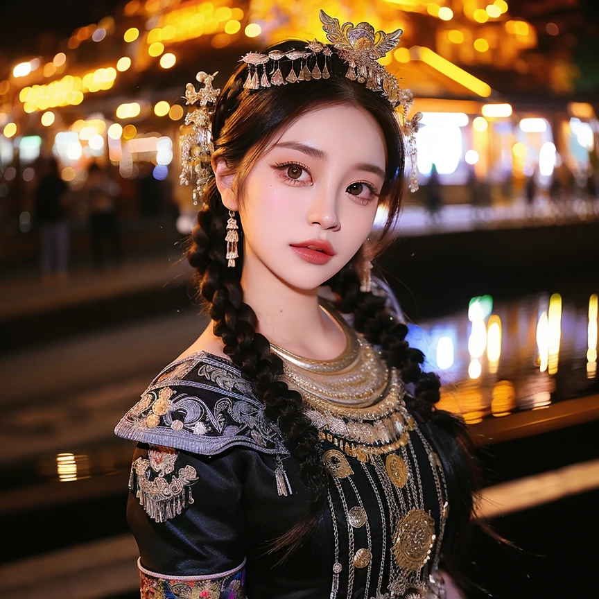 1girl,city night, <lora:miaoHei:0.8> ,<lora:QHMZ:0.5> <lora:koreanDollLikeness_v15:0.3>, ulzzang-6500-v1.1,(raw photo:1.2), (photorealistic:1.4), beautiful detailed girl, extremely detailed eyes and face, beautiful detailed eyes,absurdres, incredibly absurdres, huge filesize , ultra-detailed, highres, extremely detailed,best quality ,masterpiece, illustration, an extremely delicate and beautiful, extremely detailed ,CG ,unity ,8k wallpaper, Amazing, finely detail, masterpiece,best quality,official art,extremely detailed CG unity 8k wallpaper, light on face, cinematic lighting